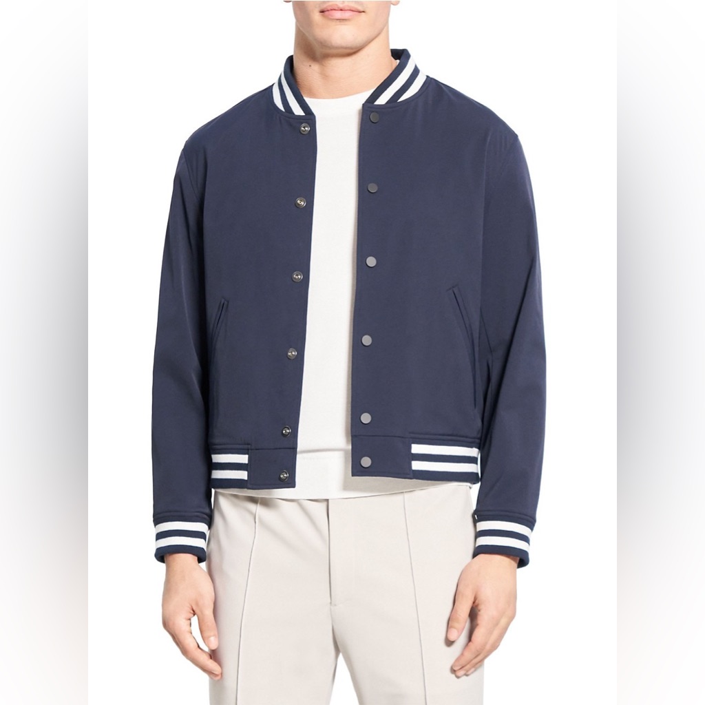 Theory Varsity Jacket In Navy - L